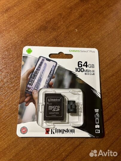 Карта памяти MicroSD 64gb Kingston