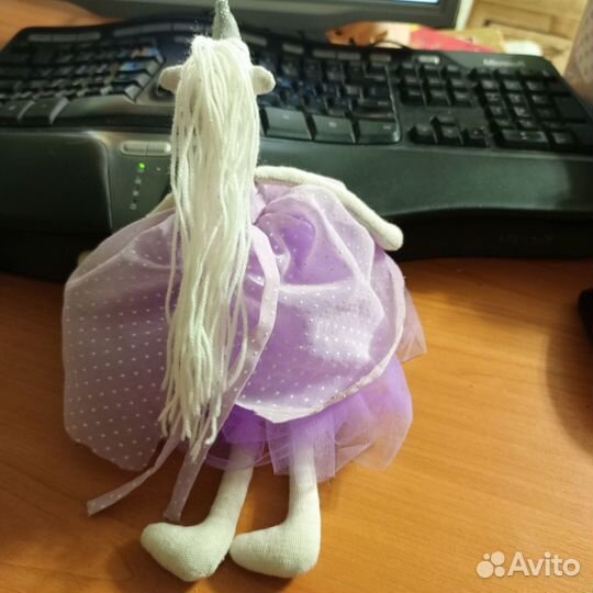 Единорог-девочка авторская игрушка кукла ручная р