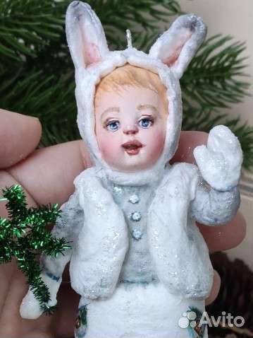 Ватные елочные игрушки