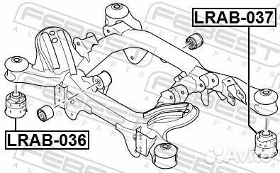 Сайлентблок задней балки febest, lrab037