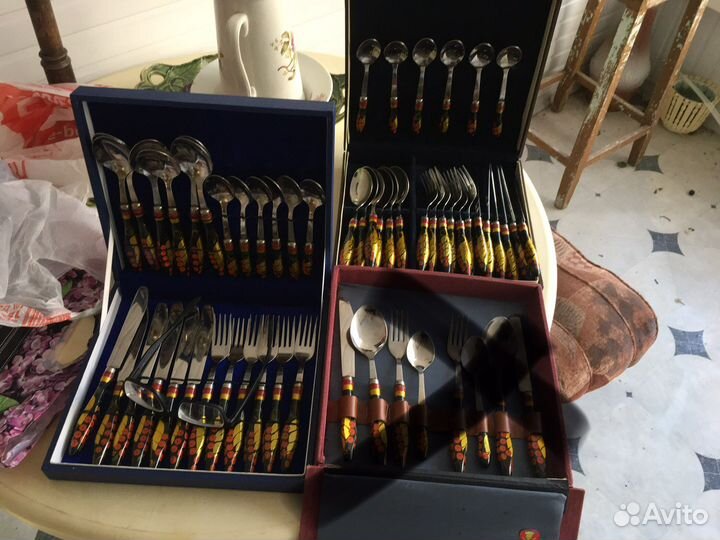 Набор посуды хохлома на 6 персон