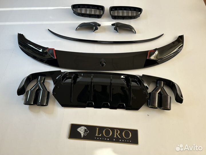 Обвес BMW F10 M Perfomance черный + насадки