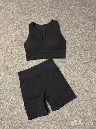 Комплект спортивный, топик+велосипедки