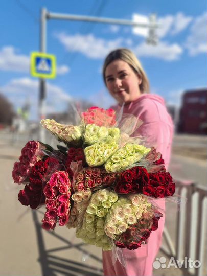 Роза букет роз 51 101