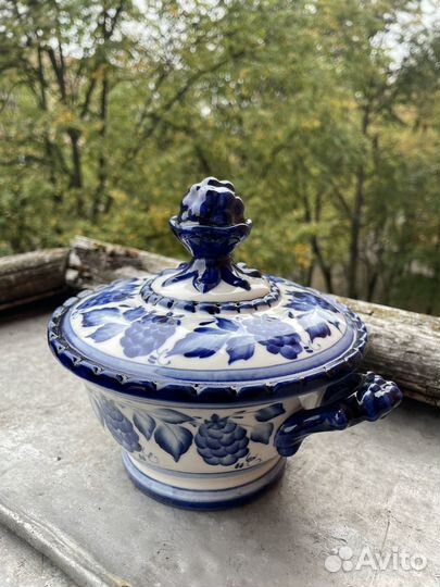 Гжель СССР конфетница винтаж