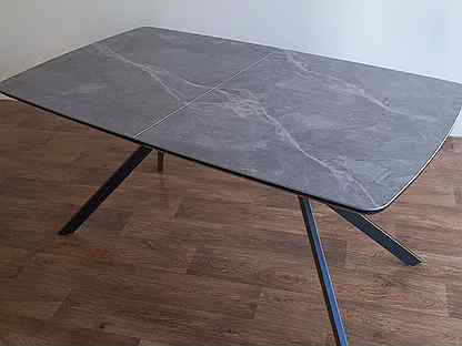 Стол кухонный керамика серый Олимп 160-200 см