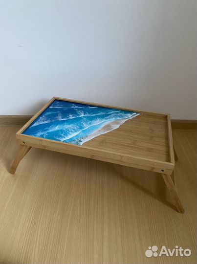 Поднос или столик с рисунком из смолы Resin Art