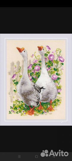 Вышивка гуси от риолис