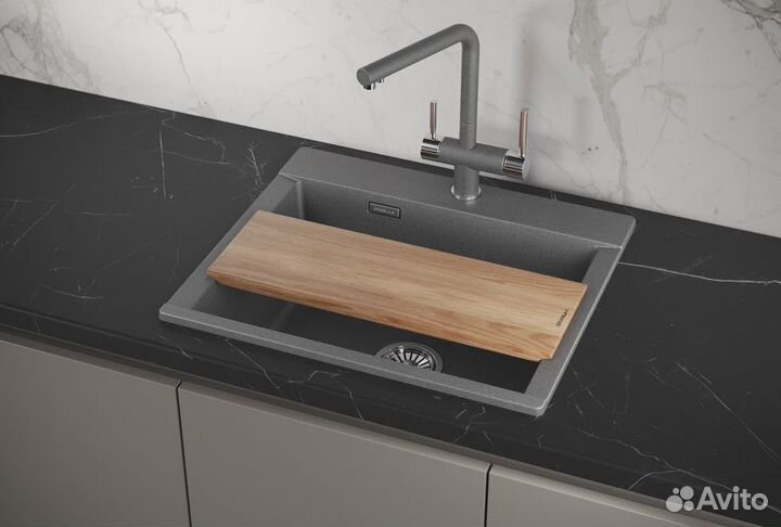 Кухоннай мойка granula estetica (5804, графит)