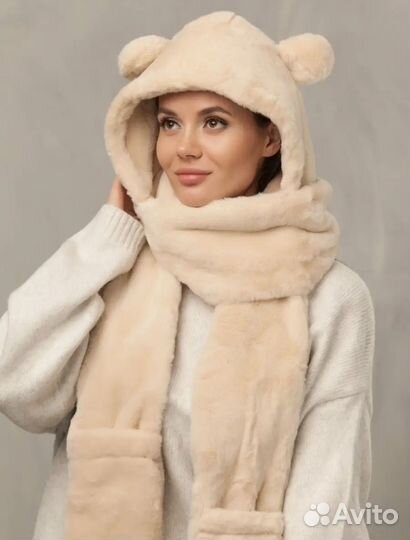 Шапка 3 в 1 с ушками