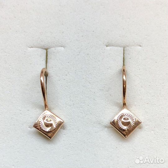 Золотые серьги 585 пробы СССР