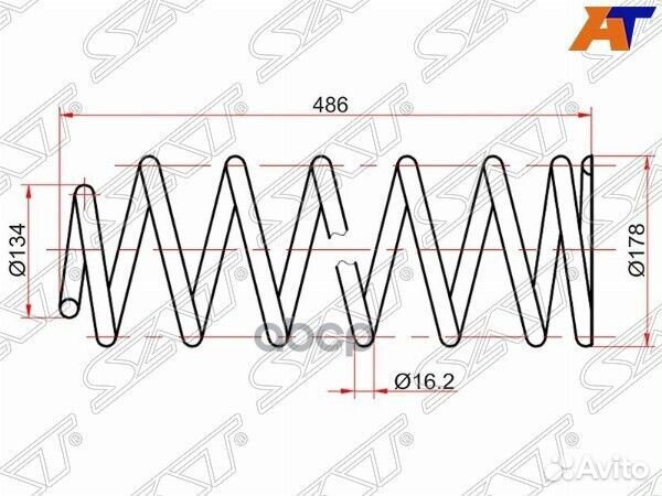 Комплект пружин 2шт задние toyota land cruiser