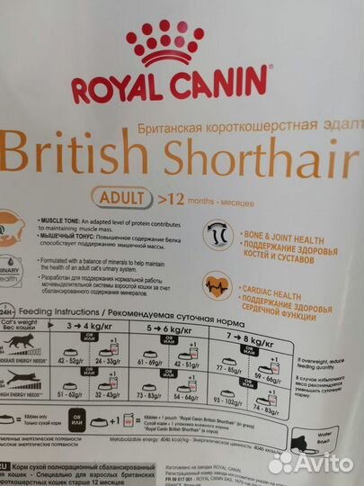 Корм сухой для кошек британцев 6 кг роял канин