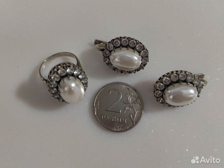 Набор серьги и кольцо