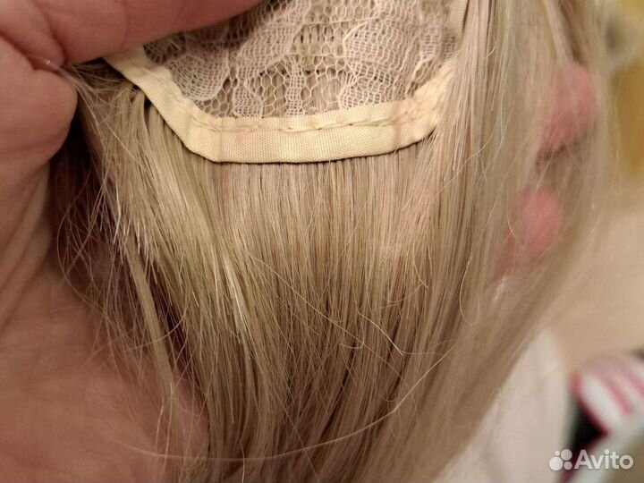 Хвост искусственных волос блонд