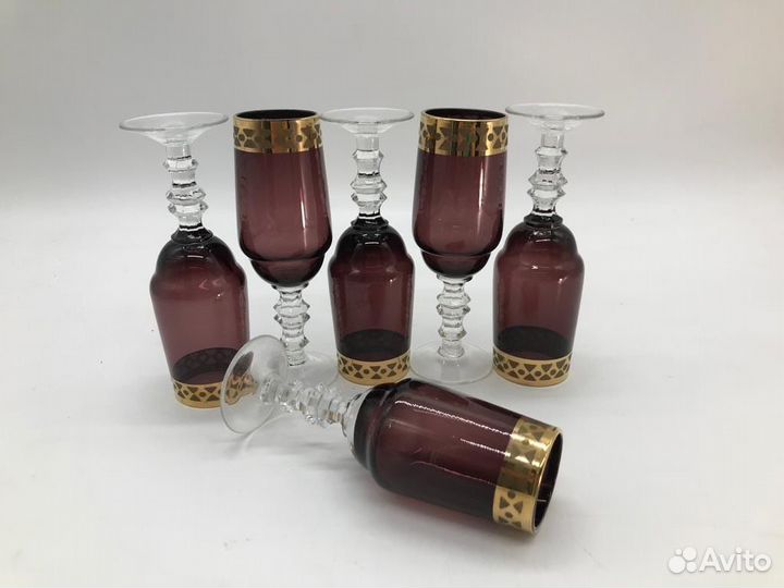 Рюмки цветное марганцевое стекло СССР