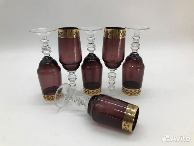 Рюмки цветное марганцевое стекло СССР