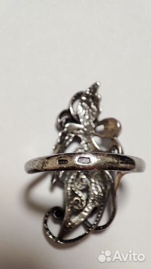 Кольцо серебро