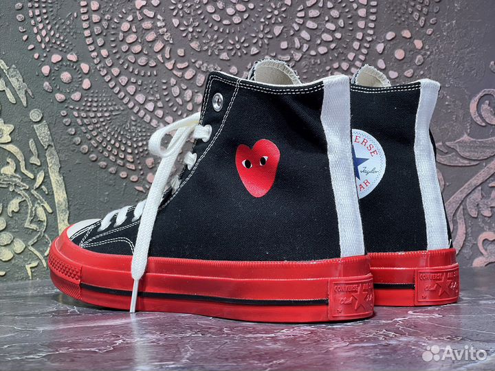 Кеды Converse x CDG Chuck Taylor Hi Red Sole