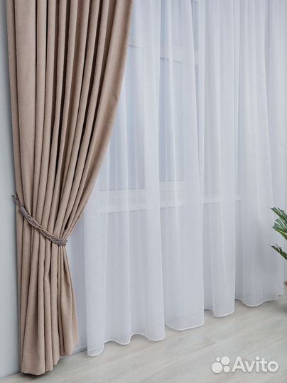 Готовый тюль на ленте канвас 300*260см и 500*260см