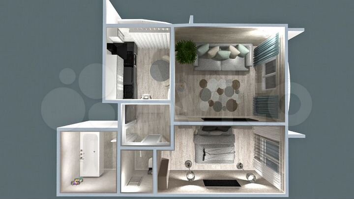 1-к. квартира, 66,2 м², 12/17 эт.