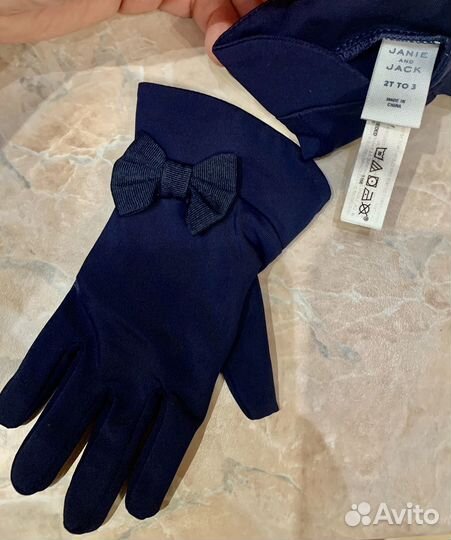 Детские перчатки синие 2-3 года janie and jack