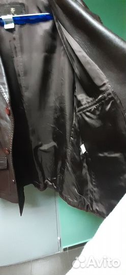 Кожаный пиджак мужской 52 54