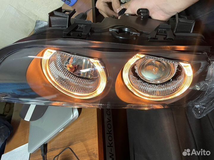 Фары bmw e39 ангельские глазки рыжие