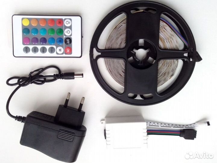 Цветная светодиодная лента 5 метров с пультом