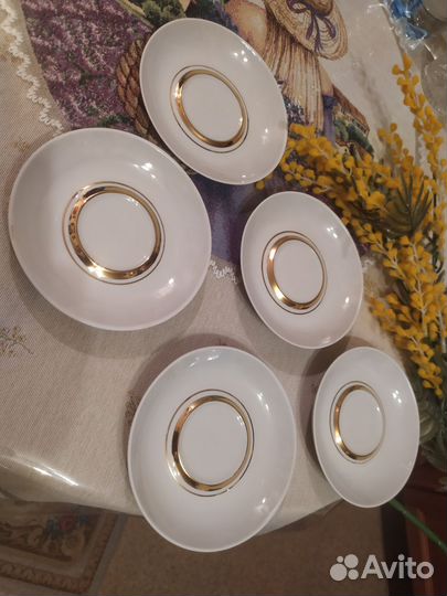 Кофейные блюда 5шт.13,5см.Полонне 1980г