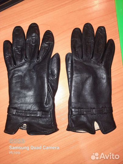 Перчатки женские кожаные