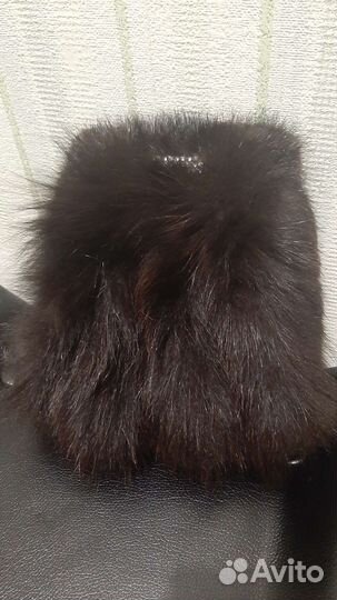 Шапка меховая женская вязаная