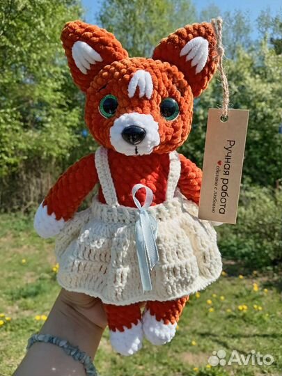 Вязаные игрушки Лиса ручной работы