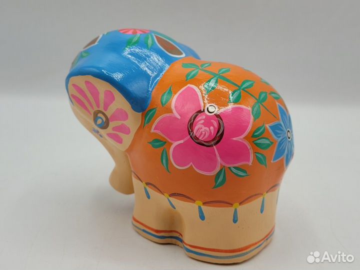 Статуэтка дерево роспись Слон Слоненок 11 см