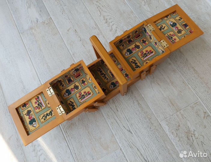 Шкатулка (дерево +ткань) hand made