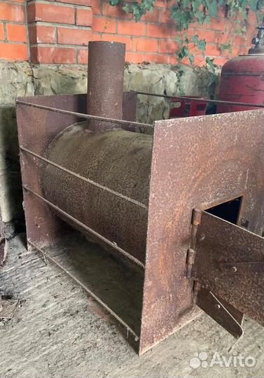 Печь дровяная для бани. Из толстого металла