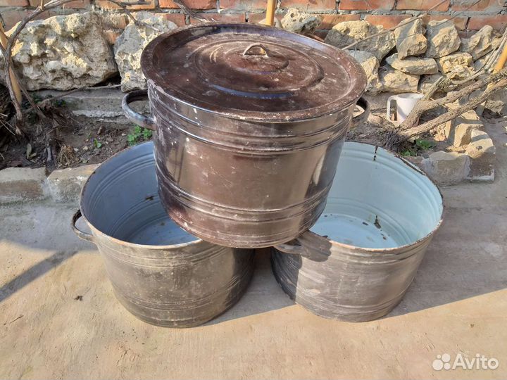 Кастрюля эмалированная (3шт) СССР б/у