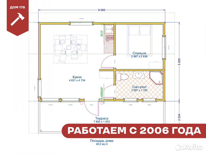 Каркасный дом для постоянного проживания 40 м