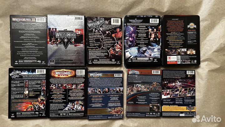 WWE WrestleMania - 10 шоу рестлинга на 29 DVD