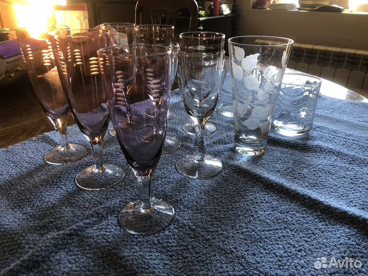 Рюмки и бокалы цветное стекло СССР