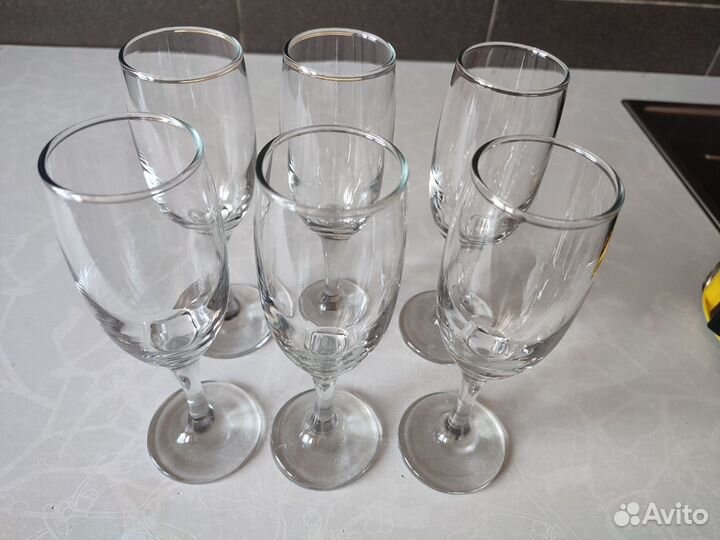 Бокалы для шампанского 6 шт бу