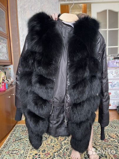 Жилетка из песца черная 44-46