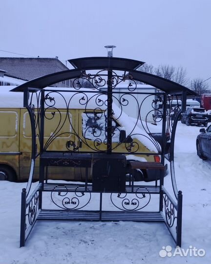 Мангальная зона с крышей