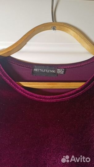 Платье бархатное бордовое