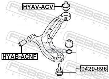 Сайлентблок рычага hyundai accent 00-05