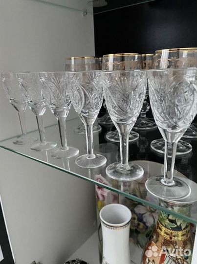 Хрустальные рюмки на ножке, СССР. Состояние отличн