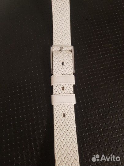 Ремень белый, Кожа