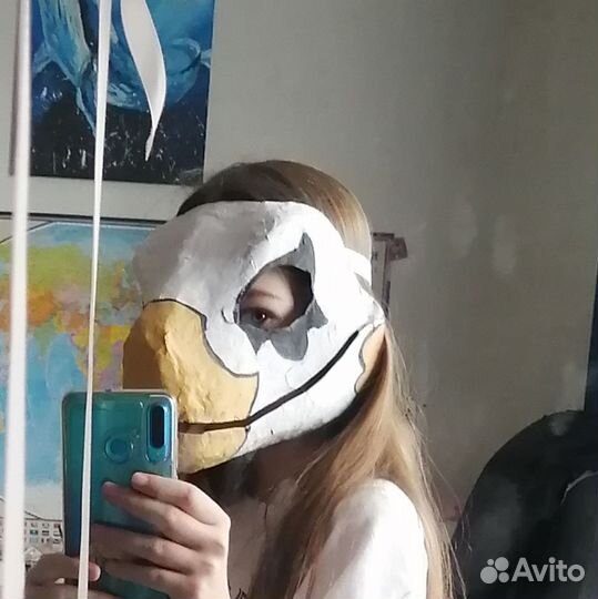 Маска раптора из папье маше