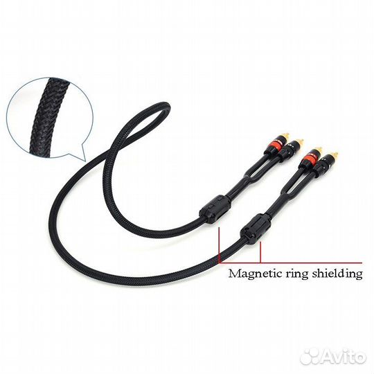 Кабель аудио тюльпан межблочный 2xRCA-2xRCA 1.5м