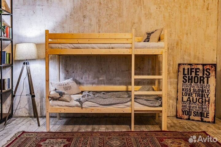 Двухъярусная детская кровать из сосны